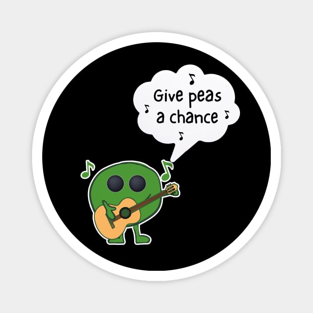 Give Peas A Chance Funny Pea Magnet by DesignArchitect